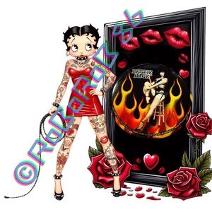 Bettie Page Vintage 2002 Official Licensed Flame Pin Rockabilly Collection